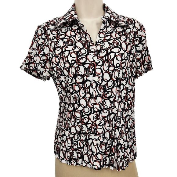 Christopher & Banks Tops - Christopher & Banks Petite Button Blouse Collared Short Sleeves
